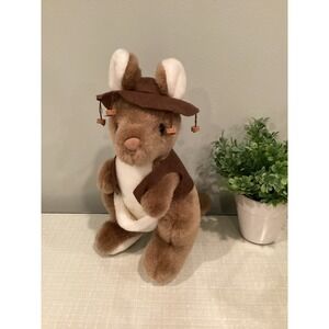 Australia Kangaroo Plush Stuffed Animal Hat & Vest Made in Australia